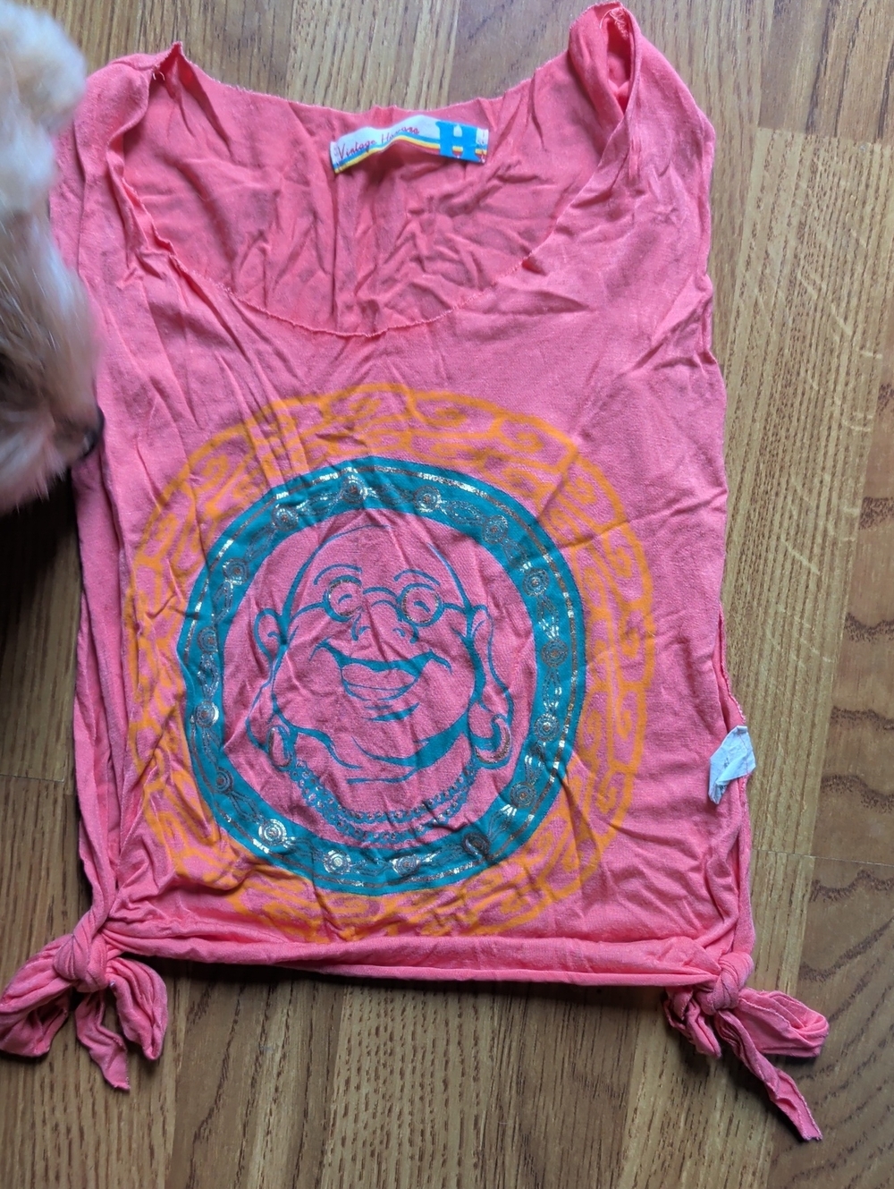 Vintage Havana Pink Graphic Tie-Hem Top